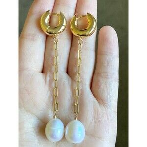 Eliou Lille gold plated freshwater pearl dangle Earrings